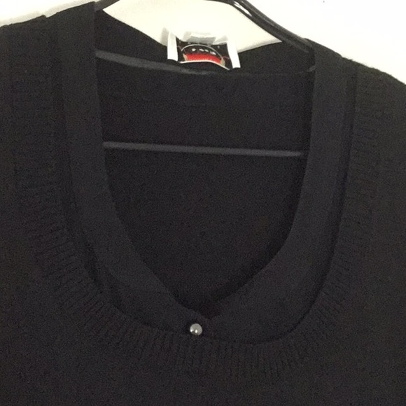 Talbots Petite Black Sweater with Silk Trim. Evening, Casual, Year Round Wear. - Picture 2 of 7